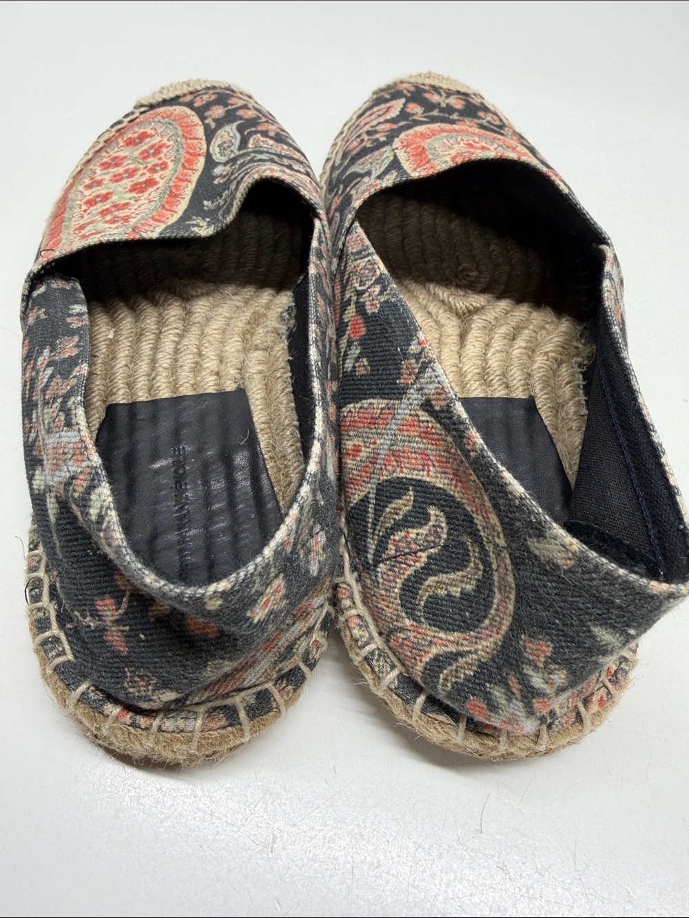 Isabel Marant Etoile Espadrilles Slip On Canvas Shoes Paisley Print Black 39 / 9 - Picture 5 of 9